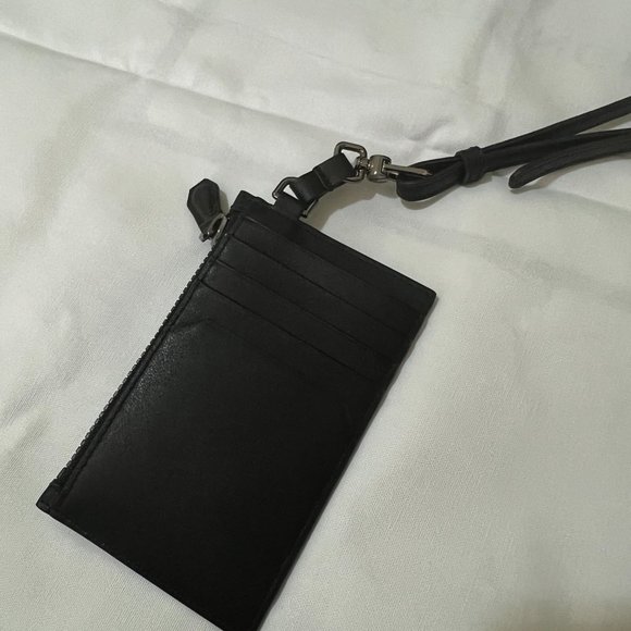 Men's Bally "babeel" Logo Leather Card Case Black/brown - Picture 3 of 3